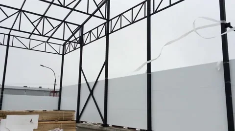 Strong winds at the construction site Stock Footage 49250195