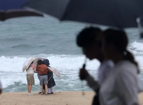 Strong winds, high waves in Gangwon Province, Korea - 09 Aug 2026 Stock Photos
