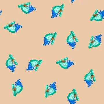 Strong winds hurricane disaster isometric icon seamless pattern Stock Illustration