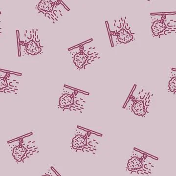 Strong winds hurricane disaster line vector seamless pattern Stock Illustration