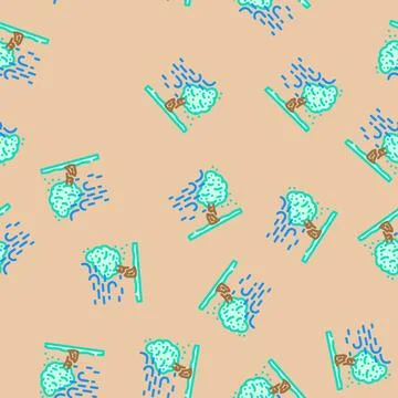 Strong winds hurricane disaster vector seamless pattern Stock Illustration