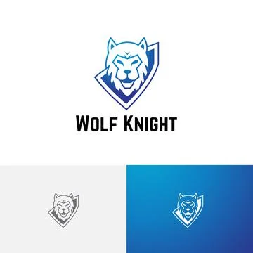Strong Wolf Knight Wild Shield Esport Game Logo Stock Illustration