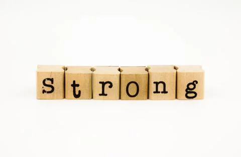 Strong wording isolate on white background Stock Photos