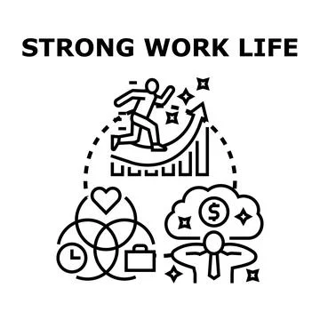 Strong work life balance and business growth icon Stock Illustration