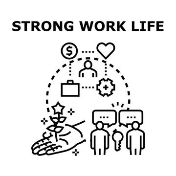 Strong work life balance concept vector illustration Stock Illustration
