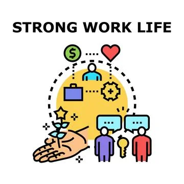 Strong work life balance concept vector illustration Stock Illustration