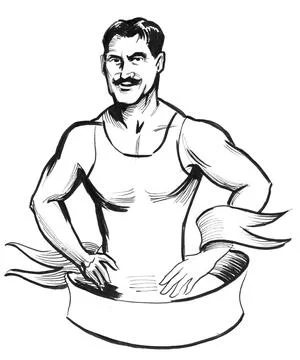 Strong wrestler Stock Illustration