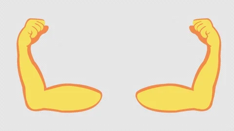 Strong yellow biceps animation Stock Footage 332658716