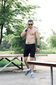 Strong young athlete Stock Photos