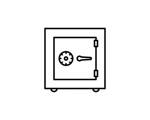 Strongbox line icon, outline vector sign, linear pictogram isolated on white. Stock Illustration