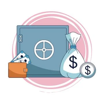 Strongbox with money Ilustración de archivo