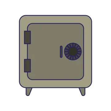 Strongbox security symbol blue lines Stock Illustration