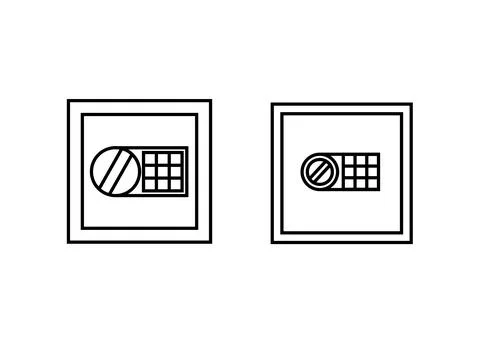 Strongbox vector icon set Stock Illustration