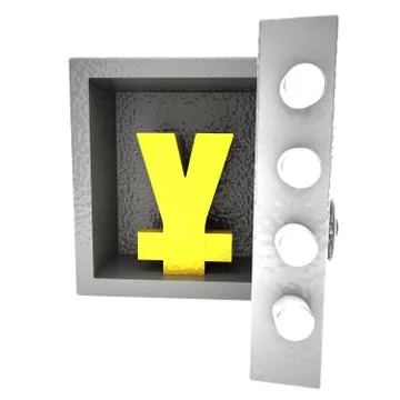 Strongbox with Yen symbol inside Stock Illustration