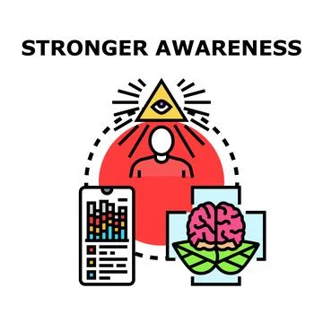 Stronger awareness and consciousness development concept Stock Illustration