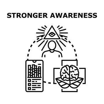 Stronger awareness and consciousness development concept Stock Illustration