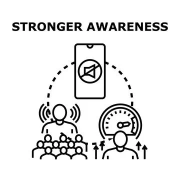 Stronger awareness concept representing public communication and progress Stockillustratie