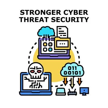 Stronger cyber threat security system protecting digital data Stock Illustration