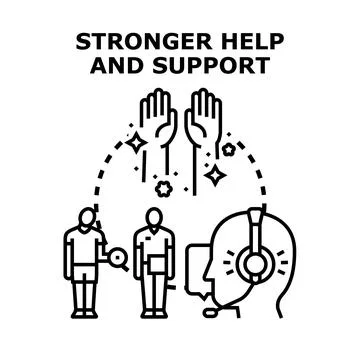 Stronger help and support concept showing customer service Stock Illustration
