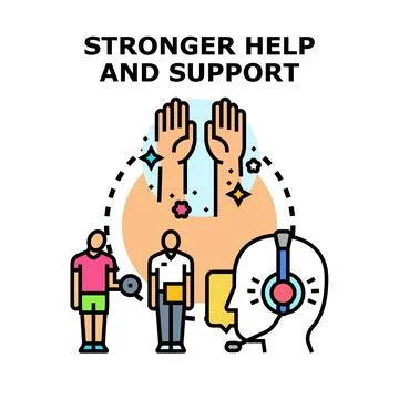 Stronger help and support concept showing customer service Stock Illustration