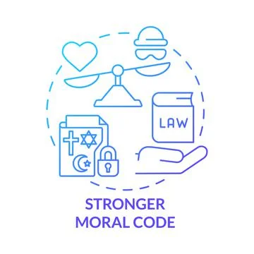Stronger moral code blue gradient concept icon 스톡 일러스트
