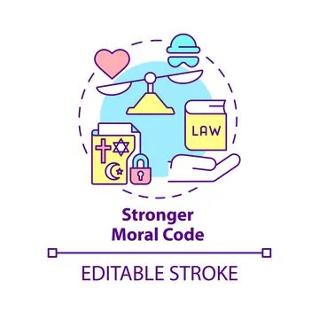 Stronger moral code concept icon Stock Illustration