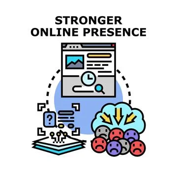 Stronger online presence improving user experience and engagement Stock Illustration