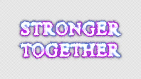 Stronger together neon effects, text animation on transparent background Stock Footage 303343438