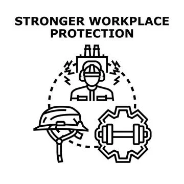 Stronger workplace protection ensuring worker safety and health Stock Illustration