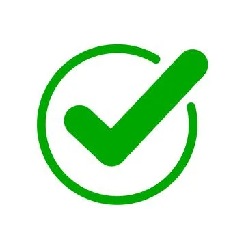 Strongly emphasized check mark. Vector. Stock Illustration