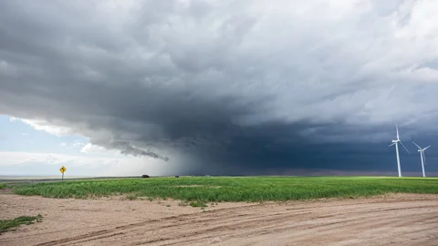 Strongly Rotating Supercell Thunderstorm Near Tornado Formation Time lapse Stock Footage 335838188