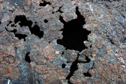 Strongly rusted metal pipe Stock Photos