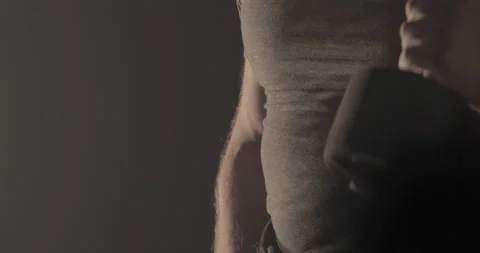 Strongman athlete hands clapping chalk powder sportsman preparing training  Video stock 150984412