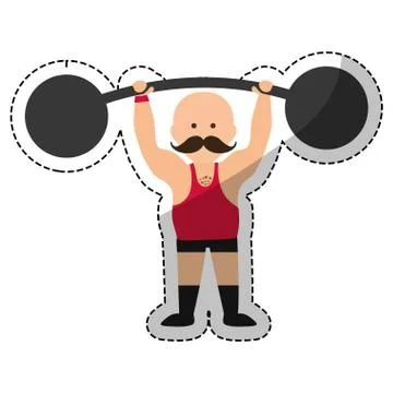 Strongman circus cartoon Stock Illustration