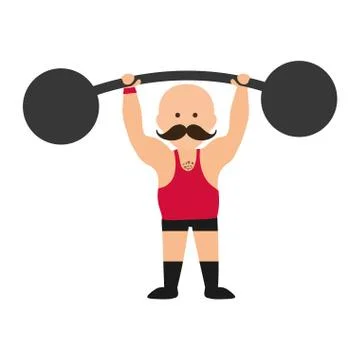 Strongman circus cartoon Stock Illustration