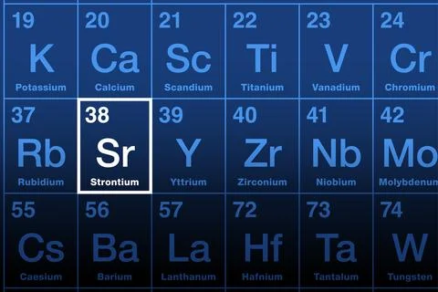 Strontium element on the periodic table, with element symbol Ba 스톡 일러스트