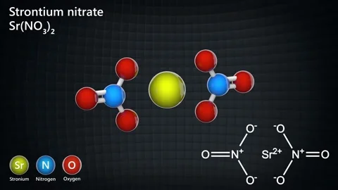 Strontium nitrate. Sr(NO3)2. Seamless loop. Stock Footage 154118548