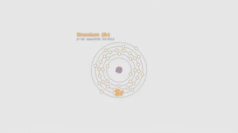 Strontium Sr Bohr Atom Model Labeled Animation Video Overlay Alpha 4K 動画素材 339369922