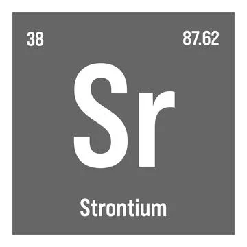 Strontium, Sr, periodic table element Illustrazione stock