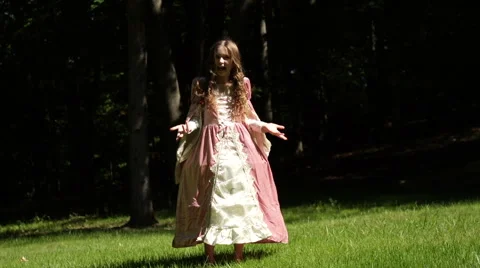 Stroppy princess outdoors Stock Footage 44116249