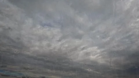 Stroung rainfall on sky with clouds - beautiful weather bg - photo of nature Stock Photos