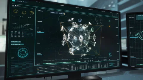 Structural Analysis of the Dangerous Virus. Coronavirus Identified. Research. Stock Footage 303568278