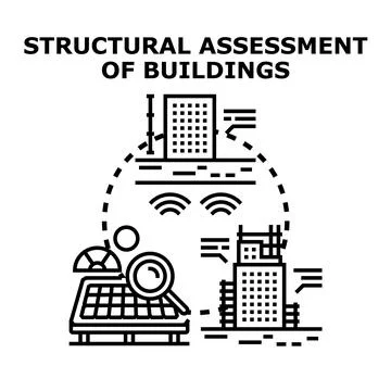 Structural assessment of buildings vector concept illustration Stock Illustration