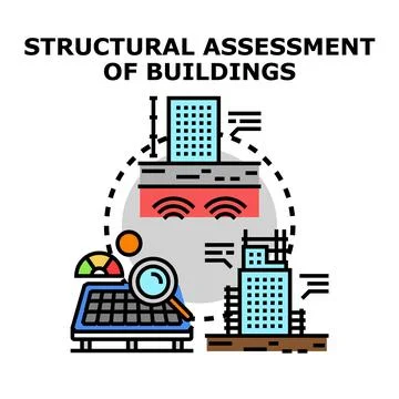 Structural assessment of buildings vector concept illustration Stock Illustration