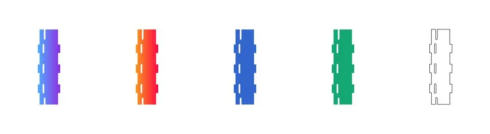 Structural Beam Connector Vector Icon Set 库存插图