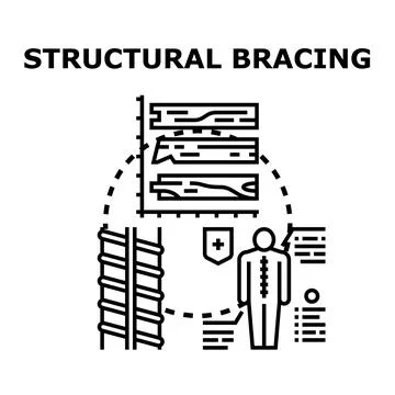 Structural bracing concept for construction and human spine イラスト素材