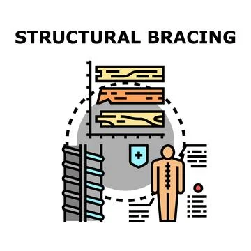 Structural bracing concept for construction and human spine Stock Illustration