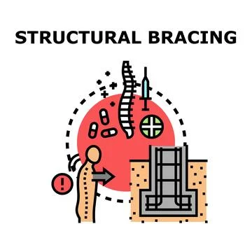 Structural bracing concept for spinal and construction support Stock Illustration