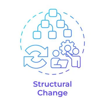 Structural change blue gradient concept icon Stock Illustration