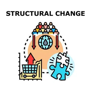 Structural change impacting global resources and economic systems Stock Illustration